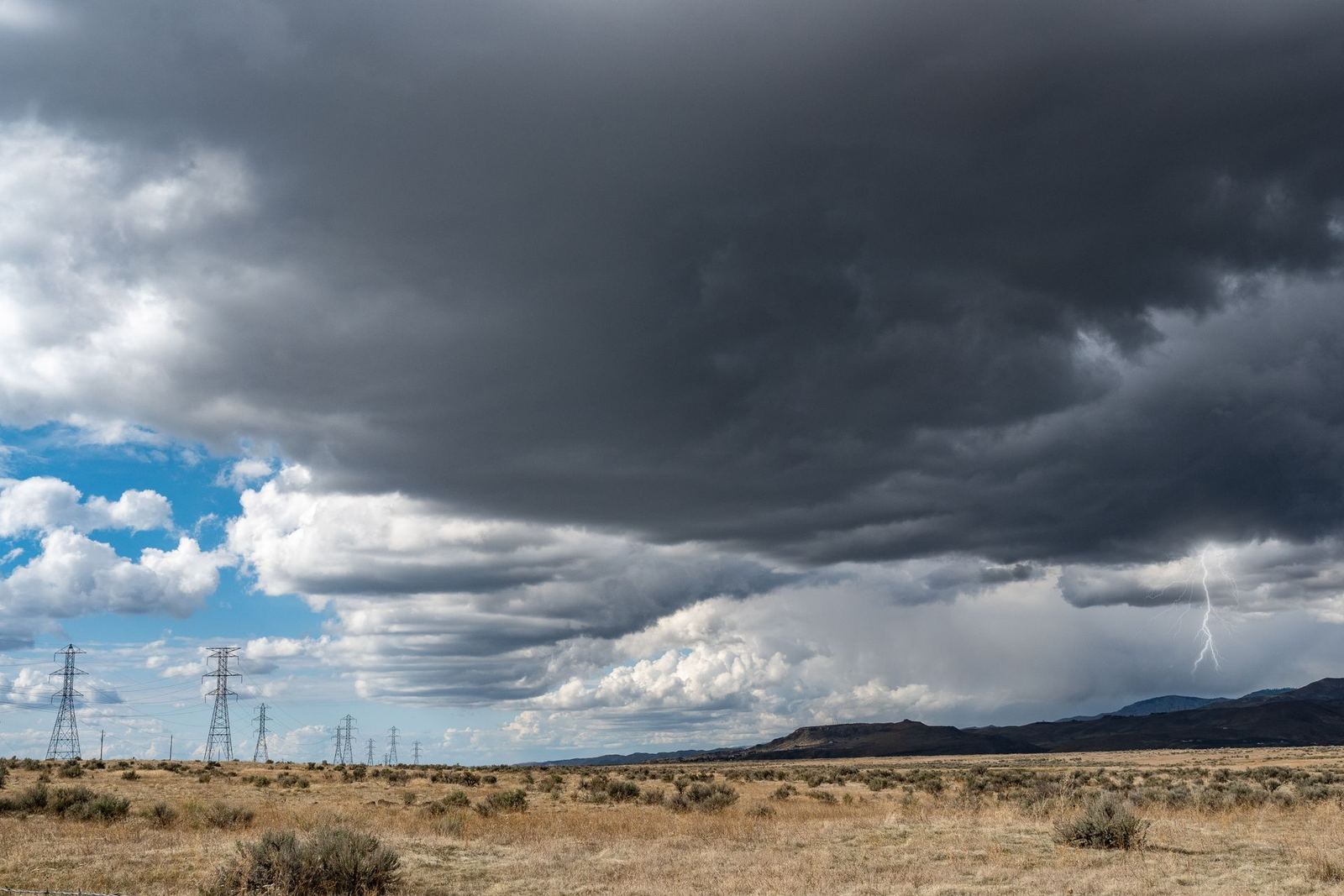 Monsoon thunderstorm building over the Arizona desert